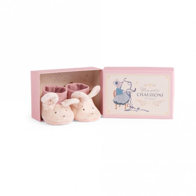Moulin Roty The Little Dance School Mouse Baby Slippers 0-6 Months