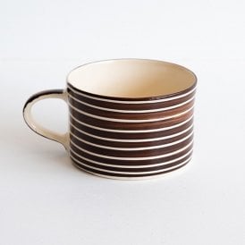Chocolate Sgraffito Stripe Mug