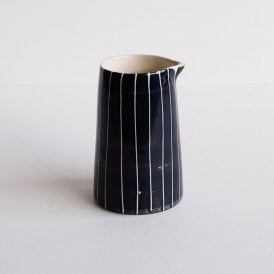 Graphite Sgraffito Stripe Creamer Jug