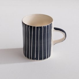 Graphite Sgraffito Stripe Demi Mug