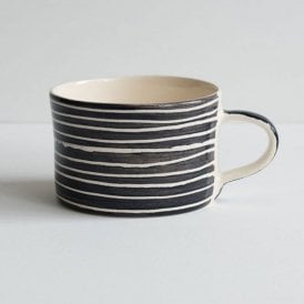 Graphite Sgraffito Stripe Mug