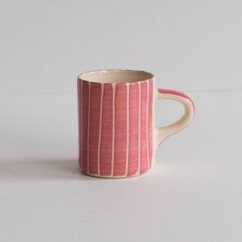 Rose Sgraffito Stripe Espresso Cup