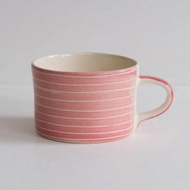 Rose Sgraffito Stripe Mug