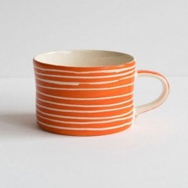 Tangerine Sgraffito Stripe Mug
