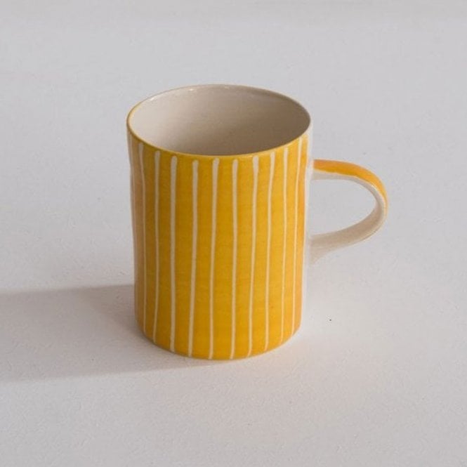 Musango Turmeric Sgraffito Stripe Demi Mug