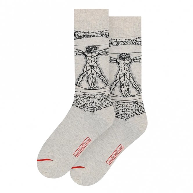 MuseARTa Men's Leonardo da Vinci Vitruvian Man Socks