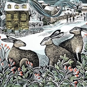 Angela Harding We Three Hares Pack of 5 Christmas Cards