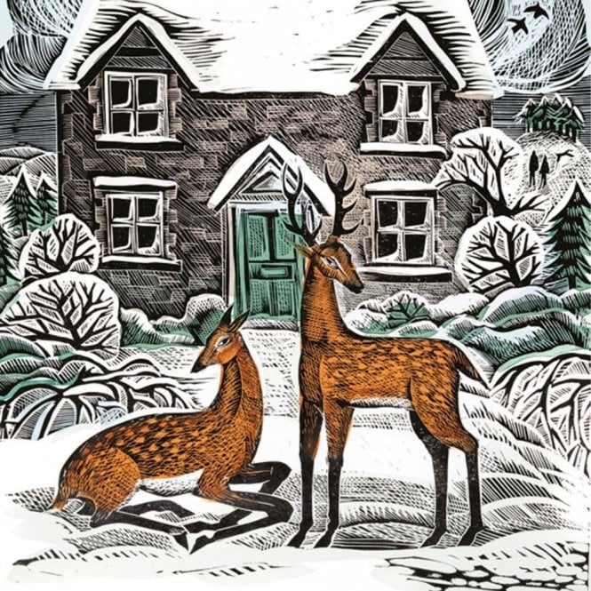 Museums & Galleries Angela Harding Winter Cottage Pack of 5 Christmas Cards