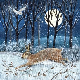 BHF Hare, Moon and Owl Pack of 8 Christmas Cards