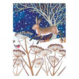 BHF Night Snow Hare Pack of 8 Christmas Cards