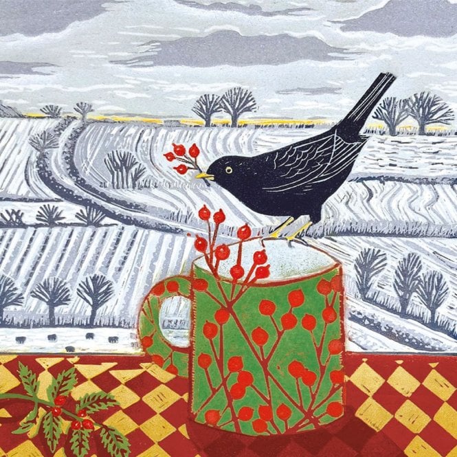Museums & Galleries Blackbird and Berries Pack of 5 Christmas Cards