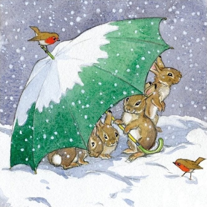 Museums & Galleries Bunnies in the Snow Pack of 20 Charity Christmas Cards