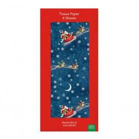 Deva Evans Santa Over the Rooftops Tissue Paper