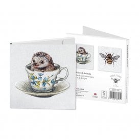 Embroidered Animals Square Notecard Pack