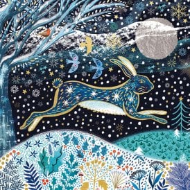 Moondust Snow Hare Pack of 5 Christmas Cards