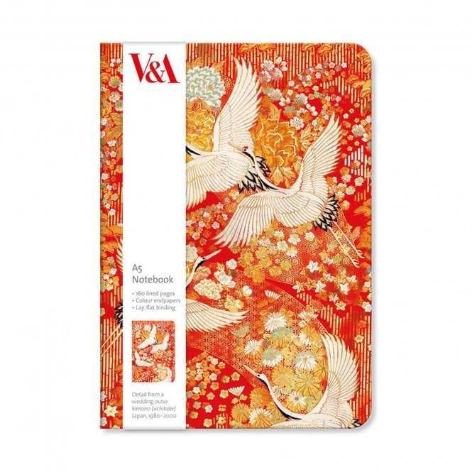 Museums & Galleries V&A Kimono Cranes A5 Luxury Notebook