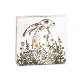 Wildflower Hare Square Notecard Pack