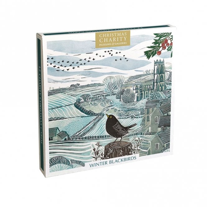 Museums & Galleries Winter Blackbirds Pack of 12 Charity Christmas Cards