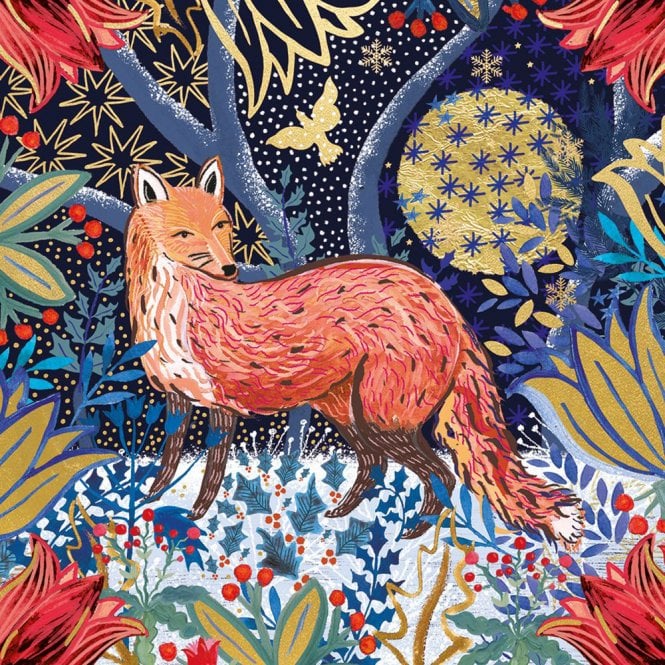 Museums & Galleries Winter Fox Pack of 5 Christmas Cards