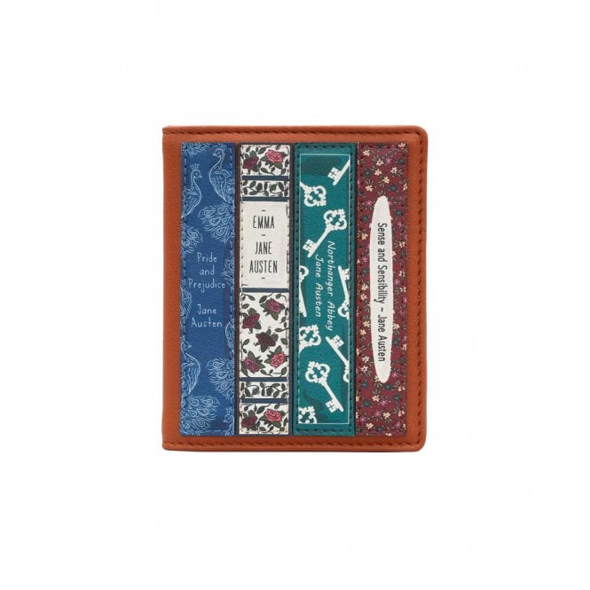 New Disguise Jane Austen Tan Book Club Flap Over Card Holder