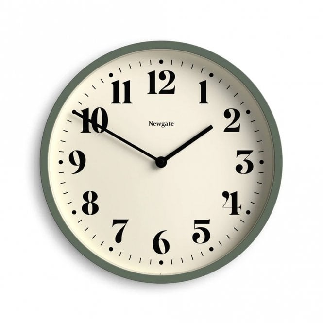 Newgate Number Four Asparagus Green Wall Clock