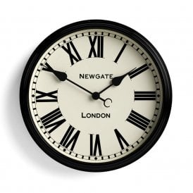 Spitalfields Gloss Black Wall Clock