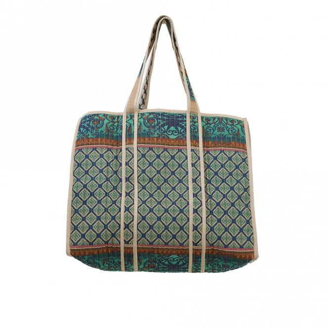 One Hundred Stars Amulet Emerald Canvas Quilted Tote Bag