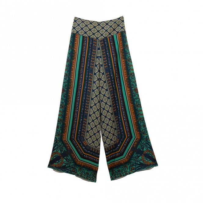 One Hundred Stars Amulet Emerald Palazzo Pants