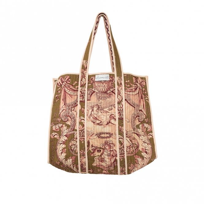One Hundred Stars Angels Olive Canvas Quilted Tote Bag