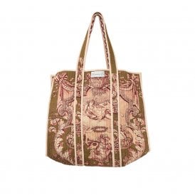 Angels Olive Canvas Quilted Tote Bag