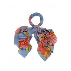 Crane Periwinkle Scarf