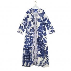 Giant Willow Blue Pinch Pleat Dress