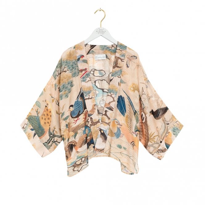 One Hundred Stars Hummingbird Nude Kimono