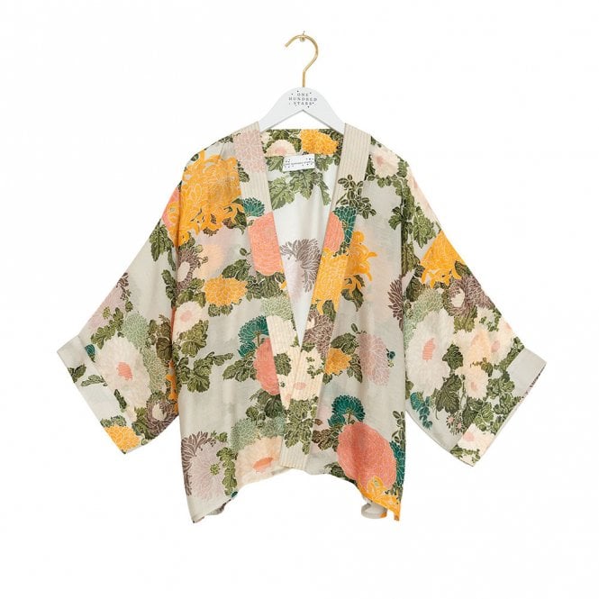 One Hundred Stars Jacquard Putty Kimono