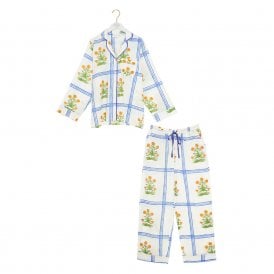 Marigold Check Ivory Cotton Pyjamas