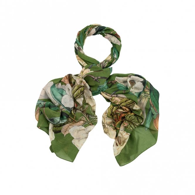 One Hundred Stars Rhodoleia Green Scarf