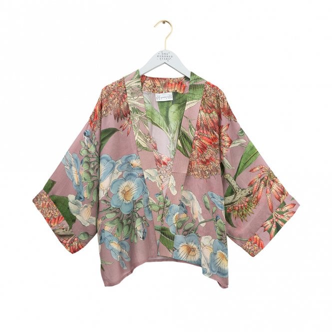One Hundred Stars Rhodoleia Pink Kimono