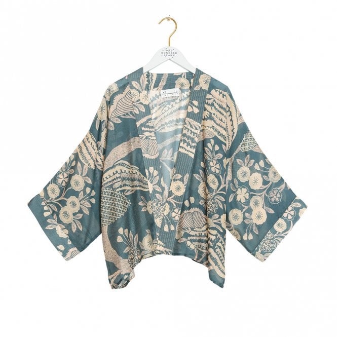 One Hundred Stars Rosa Blue Kimono