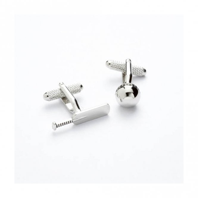 Onyx Art Cricket Ball & Bat Cufflinks