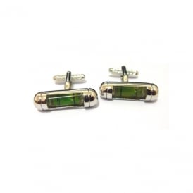 Green Spirit Level Cufflinks