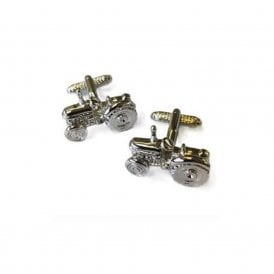 Tractor Large Rhodium Cufflinks