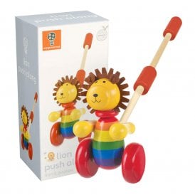 Boxed Lion Push Along Wooden Children's Toy