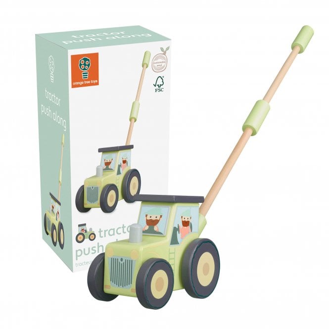Orange Tree Toys Farm Tractor Push Along Boxed