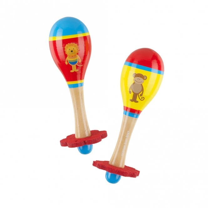 Orange Tree Toys Lion and Monkey Maracas Set