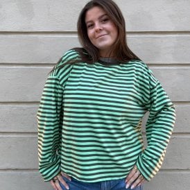 Anna Mint & Green Crew Neck Top