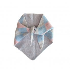 Argyle Pink & Blue Triangle Scarf
