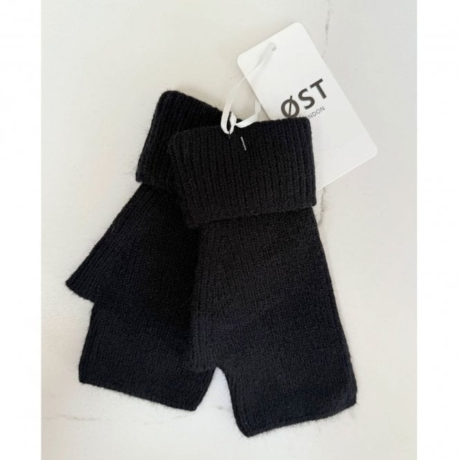 Ost London Ellen Black Wool Mittens