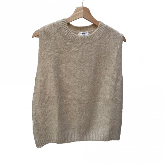 Ost London Kathrine Cream Mohair Crewneck Vest
