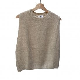 Kathrine Cream Mohair Crewneck Vest