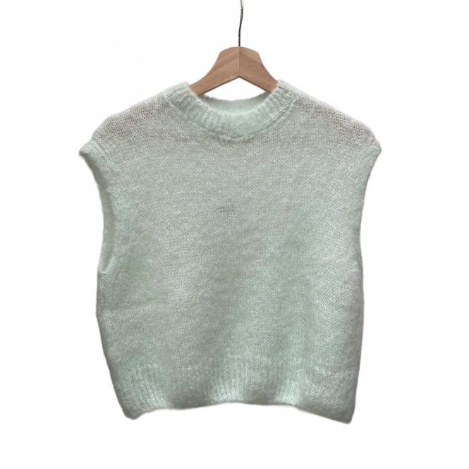 Ost London Monika Light Green Mohair Cropped Vest